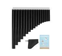 Pwshymi Flauta de Pan con Llave C de 18 Tubos, para Personal Docente Principiante, Instrumentos Musicales, Instrumentos de Viento, con Bolsa de Transporte de Cartón (Negro)