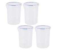 Pwshymi Juego de 4 Recipientes de Pintura, Vaso de Almacenamiento de Pintura Transparente Hermético de 1000 Ml con Cepillo de Bola Mezcladora para Repintar Restos de Reparación de Obras