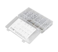 Pwshymi Juego de Abrazaderas para Manguera de Riego de Doble Alambre, Clips de Resorte de Zinc Blancos y Azules Duraderos para Aplicaciones Agrícolas y Marinas, 250 Uds.