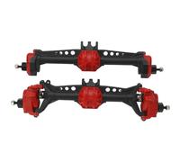 Pwshymi Juego de Ejes Traseros Delanteros de Aluminio Que Mejoran el Rendimiento para Orugas RC 1/10, para SCX10 II 90027 90028 90046 90047, Actualización Liviana, Fácil Instalación (Rojo)