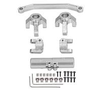 Pwshymi Juego de Eslabones de Dirección Delantera RC Aleación de Aluminio Duradera para ECX Barrage 1/24 RGT 1/24 FTX/Coche de Escalada Alta Resistencia Fácil Instalación (Plata)