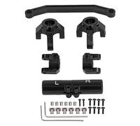 Pwshymi Juego de Eslabones de Dirección Delantera RC Aleación de Aluminio Duradera para ECX Barrage 1/24 RGT 1/24 FTX/Coche de Escalada Alta Resistencia Fácil Instalación (Negro)