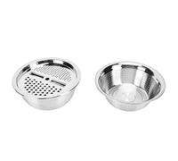 Pwshymi Juego de Lavabo de Drenaje de Acero Inoxidable 304, Colador Fino, Cuenco para Amasar para Uso en Cocina, Juego de 3 Piezas de 11,3 Pulgadas