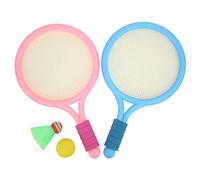Pwshymi Juego de Raquetas de Bádminton para Niños Diseño Lindo para Juegos en Interiores y Exteriores para Niños de 3 Años en Adelante Material ABS 2 Raquetas 1 Pelota de Goma