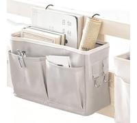 Pwshymi Mesita de Noche con Diseño de Gancho, Bolsillo de Almacenamiento para Cama Colgante, con Soporte de Metal, Amplio Espacio de Almacenamiento, Fácil Instalación, Tela Resistente Al