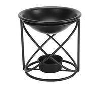 Pwshymi Metal Wax Melt Burner Aceite Essential Warmer con Tazón de Hierro y Soporte para la Sala de Estar de la Oficina en Casa de Decoración del Dormitorio (Escribe)