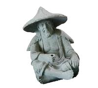 Pwshymi Mini Estatua de Pescador Divertida Figura de Acuario de Resina para Fuente de Pecera, Adorno Vintage Resistente para Decoración única, Adecuado para Varios Tamaños de Acuarios