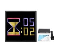 Pwshymi Pantalla de Arte de Píxeles LED, Marco de Imagen de Píxel Digital 16x16 con Marcador de Alarma de Control de Aplicaciones Marcador de Temporizador para la Sala de Juegos