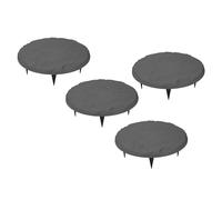 Pwshymi Piedras de Paso con Estacas para el Suelo, Piedras de Paso Multidecorativas para Exteriores, para Caminos de Césped, Paquete de 4, Resina de Polipropileno Duradera (Gris)