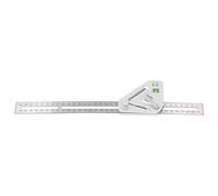 Pwshymi Regla Triangular para Carpintería, Resistencia Al Desgaste Flexible Plateada para Mediciones Precisas y Proyectos de Construcción, 1 Unidad