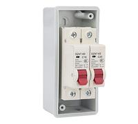 Pwshymi SG Caja de Distribución Impermeable para Exteriores, Disyuntor de Potencia Duradero MCB para Uso Residencial y Comercial, Clasificación IP65, Tamaño Pequeño (C16+C20)