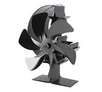 Pwshymi Ventilador de Estufa con Circulación Eficiente de Calor para Quemador de Leña, Pesca en Hielo Al Aire Libre, Aleación de Aluminio Ecológica (Negro)