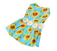 Pwshymi Vestido Floral para Perros Lindo Patrón de Margaritas Ropa Cómoda para Cachorros para Perros Pequeños Primavera Verano Poliéster 1 Unidad (XS)