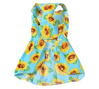 Pwshymi Vestido Floral para Perros Lindo Patrón de Margaritas Ropa Cómoda para Cachorros para Perros Pequeños Primavera Verano Poliéster 1 Unidad (S)