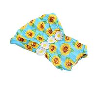 Pwshymi Vestido Floral para Perros Lindo Patrón de Margaritas Ropa Cómoda para Cachorros para Perros Pequeños Primavera Verano Poliéster 1 Unidad (L)