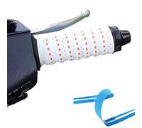 Pwzoax 4Pack Non-slip Soft Silicone Grip Tape for Motorcycle Handlebars, Wrap-Around Motorcycle Grips with Air Vent Holes and Shock-Absorbing for Bike, Fishing Pole (White)