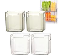 Pwzoax Clear Freezer Storage Bins, Freezer drawer Organizer Bins and Refrigerator Drawers, Stackable Kitchen Cabinet Organizer for Frozen Food, Meat & Veggies (Mix,S)