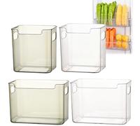 Pwzoax Clear Freezer Storage Bins, Freezer drawer Organizer Bins and Refrigerator Drawers, Stackable Kitchen Cabinet Organizer for Frozen Food, Meat & Veggies (Mix,S+L)