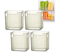 Pwzoax Clear Freezer Storage Bins, Freezer drawer Organizer Bins and Refrigerator Drawers, Stackable Kitchen Cabinet Organizer for Frozen Food, Meat & Veggies (Transparent Green,S)