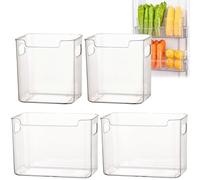 Pwzoax Clear Freezer Storage Bins, Freezer drawer Organizer Bins and Refrigerator Drawers, Stackable Kitchen Cabinet Organizer for Frozen Food, Meat & Veggies (Transparent,S+L)