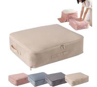 Pwzoax Compression Duvet Storage Bag Large Capacity, 2024 New Ultra Space Saving Self Compression Organizer, Duvet Storage Bag Compression (Beige,20.5 * 20.5 * 11.8inch)