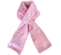 Pwzoax Faux Fur Scarf with Hidden Zipper Pocket, Warm Women's Winter Pull-Through Scarf with Pocket for Phone & Essentials (Pink)