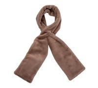 Pwzoax Faux Fur Scarf with Hidden Zipper Pocket, Warm Women's Winter Pull-Through Scarf with Pocket for Phone & Essentials (Brown)
