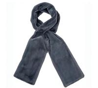 Pwzoax Faux Fur Scarf with Hidden Zipper Pocket, Warm Women's Winter Pull-Through Scarf with Pocket for Phone & Essentials (Gray)