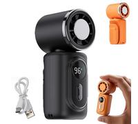 Pwzoax Mini Portable Handheld Clip Fan, 3-in-1 Rechargeable Mini Clip on Cooling Fan Car Air Conditioner Fan with LED Display, 5 Speeds, For Travel Outdoor Office (Black)