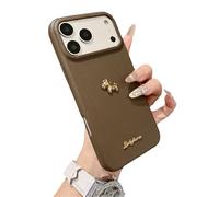 Pwzoax Red Bottom 3D Gold Lucky Horse Phone Case, Chinese New Year Phone Case for iPhone 17 16 15 14 13 Pro MAX (14Pro MAX,Brown)