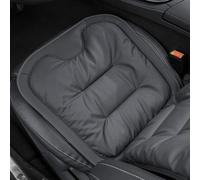 Pwzoax Skin-Friendly & Dirt-Repellent Leather Seat Cushions, Easy-Clean Leather Car Seat Cushion for Protection, Enhance Interior Style (Black,Front Seat Cushion)