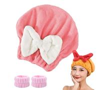 Pwzoax Super Absorbent Hair Towel Wrap for Wet Hair, Microfiber HairTowel Drying Caps, Soft Bow Tie Wet Hairs Towel Wrap for Women (#6)