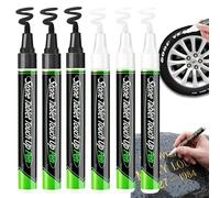 Pwzoax Tombstone Marker Pen for Restoring Faded Grave Inscriptions, 6Pack Waterproof Stone Touch-Up Pen, Strong Coverage Ideal for Gravestone Lettering (Black+White)