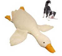 Pwzoax White Duck Dog Toy, Realistic Goose Dog Toy, Durable Large Plush Goose Design Dolls for Dogs Chew and Play (27.6 in(70cm))
