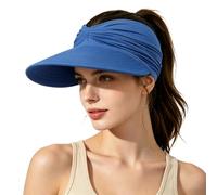 Pwzoax Women's UPF 50+ UV Protection Sun Visor Hat Foldable Lightweight Quick-Dry Wide Brim Caps for Outdoor Sport (Royal Blue,Talla única)