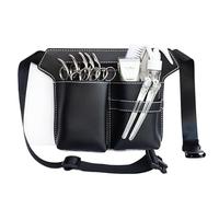 PXAMORTEL Bolsa de peluquería, 1 Pieza, de Piel sintética Negra, for Tijeras de Pelo, Pinzas, peines, Funda de peluquería, Soporte for Herramientas, riñonera de peluquería