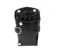 PXAMORTEL Bolsa de peluquería de piel sintética, funda for tijeras de peluquería, funda for bolsa de peluquería, soporte for estilista, clips con remaches, cinturón de hombro, bolsa de peluquero(Black