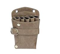 PXAMORTEL Bolsa de peluquería de piel sintética, funda for tijeras de peluquería, funda for bolsa de peluquería, soporte for estilista, clips con remaches, cinturón de hombro, bolsa de peluquero(Khaki