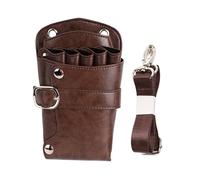PXAMORTEL Bolsa de peluquería de piel sintética, funda for tijeras de peluquería, funda for bolsa de peluquería, soporte for estilista, clips con remaches, cinturón de hombro, bolsa de peluquero(Brown