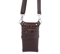 PXAMORTEL Bolsa de peluquería Estuche de Cuero PU Estuche Cinturón Ajustable Cinturón for Guardar Herramientas de peluquería Tijeras Clips Funda Peines Bolsa de barbero de Alta Capa(Coffee)