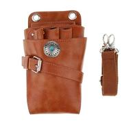 PXAMORTEL Bolsa de peluquería, Funda for Tijeras, Funda con cinturón, for peluqueros, estilistas, Tijeras de barbero, Soporte de Cintura for peluquería, Bolsa de barbero(Brown)