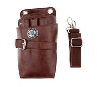 PXAMORTEL Bolsa de peluquería, Funda for Tijeras, Funda con cinturón, for peluqueros, estilistas, Tijeras de barbero, Soporte de Cintura for peluquería, Bolsa de barbero(Dark Coffee)