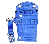 PXAMORTEL Bolsa de peluquería Profesional de 5 Bolsillos con diseño de cocodrilo, de Piel sintética, for Tijeras de peluquería, Bolsa for peluquería, Bolsa de Cintura for peluquería(Blue)