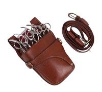 PXAMORTEL Bolsa for peluquería, Bolsa for Tijeras de Pelo, Bolsa for Clips, Funda for Tijeras de peluquería, Funda for Tijeras de barbero, Estuche con cinturón for el Hombro, Bolsa for barbero(Brown)