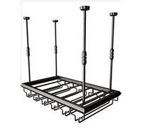 PXAMORTEL Botellero de Metal, Botellero Colgante de Metal, Altura Ajustable de 30 a 60 cm, Soporte for Botellas y Copas, Varios tamaños, Color Negro(80x30cm)