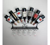 PXAMORTEL Botellero de Metal, Botellero de Pared de Metal con Soporte for Botellas y Copas, Ideal for el hogar, Bar y Cocina.