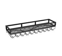 PXAMORTEL Botellero de Metal, Estante de Pared metálico for vinos y Copas con estantes flotantes, Multicolor, Dos tamaños(Black,100 * 25 * 14cm/39.4 * 9.8 * 5.5in)