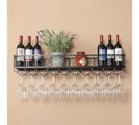 PXAMORTEL Botellero de Metal, Estante de Vino de Metal for Pared, portavasos, estantes Multicolores, Varios tamaños for Bar y Sala de Estar.(Black,120x25cm/47.2x9.8in)