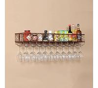 PXAMORTEL Botellero de Metal, Estante de Vino de Metal for Pared, portavasos, estantes Multicolores, Varios tamaños for Bar y Sala de Estar.(Bronze,100x25cm/39.4x9.8in)