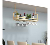 PXAMORTEL Botellero de Metal, Soporte for Copas de Vino for Colgar en el Techo, de Metal, Madera Maciza, Multicolor, Varios tamaños(Gold,80 * 30 * 60CM(31 * 12 * 24 in))